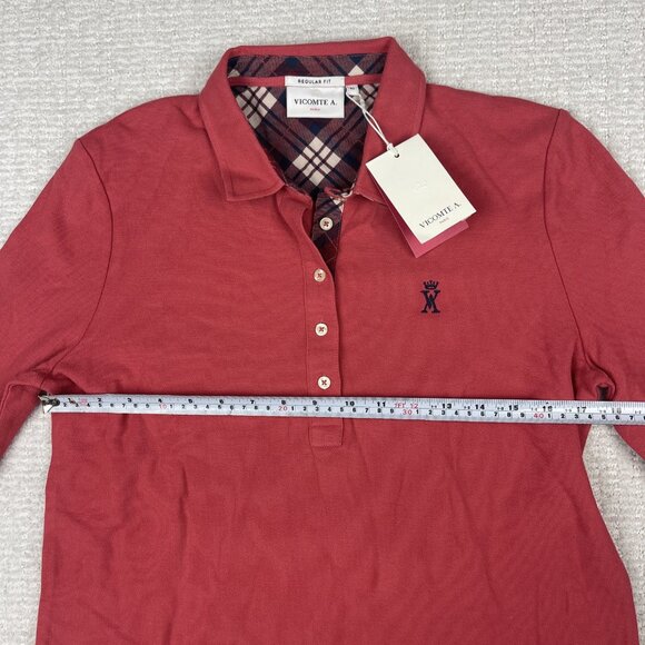 Vicompte A Mineral Pink Long sleeve Polo Size 40 Regular fit Preppy Read* - Picture 12 of 16